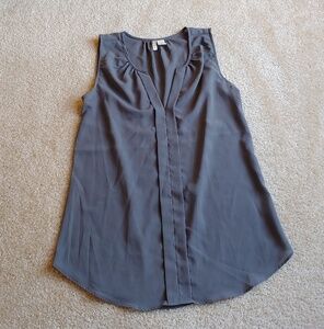 Japna gently worn semi sheer gray tank